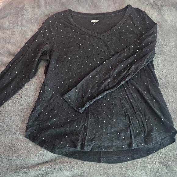 Old Navy Tops - Old Navy Black Long Sleeve Top with Glittery Dots